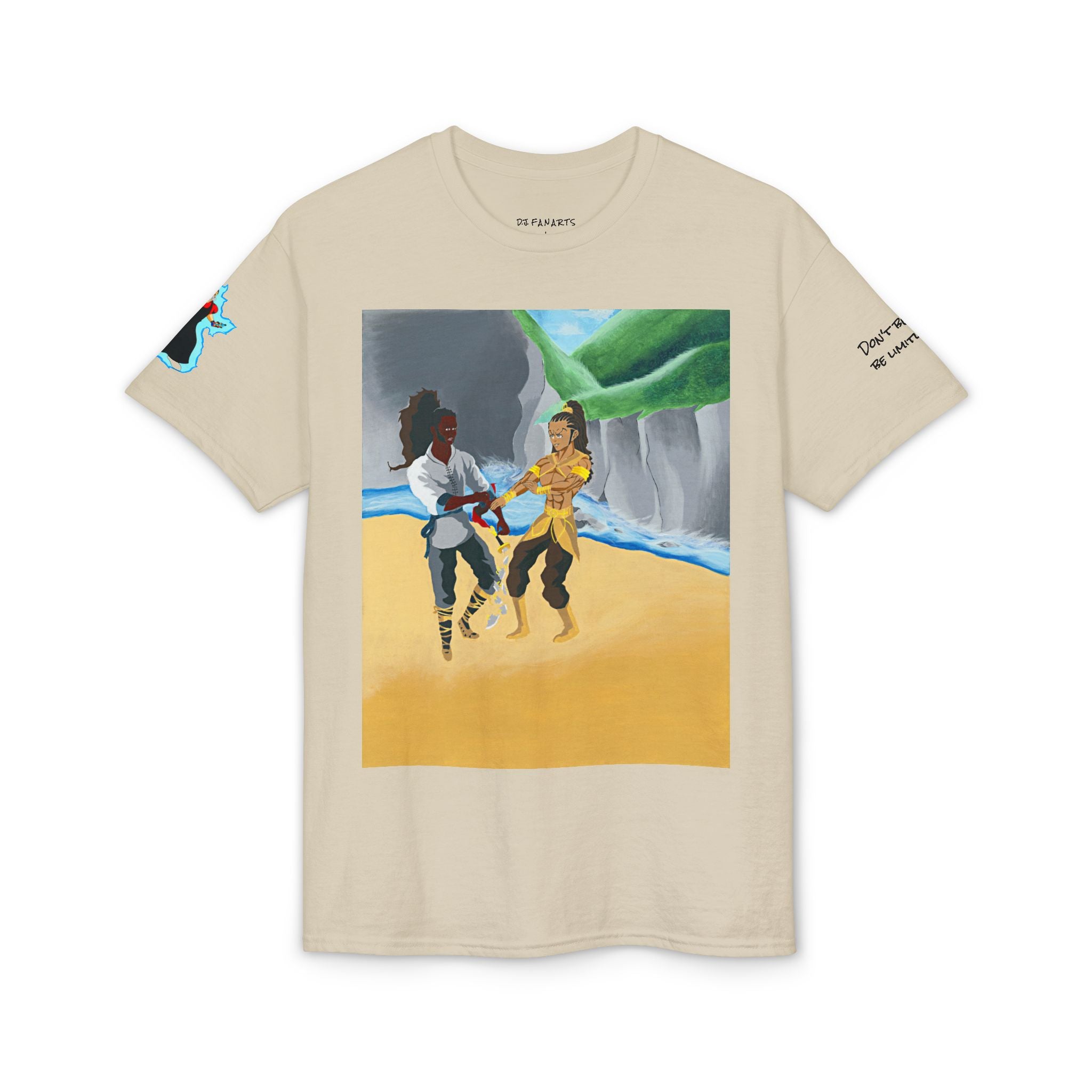 Beach Dance Scene Graphic Tee — Tropical Couple Art Unisex T-Shirt