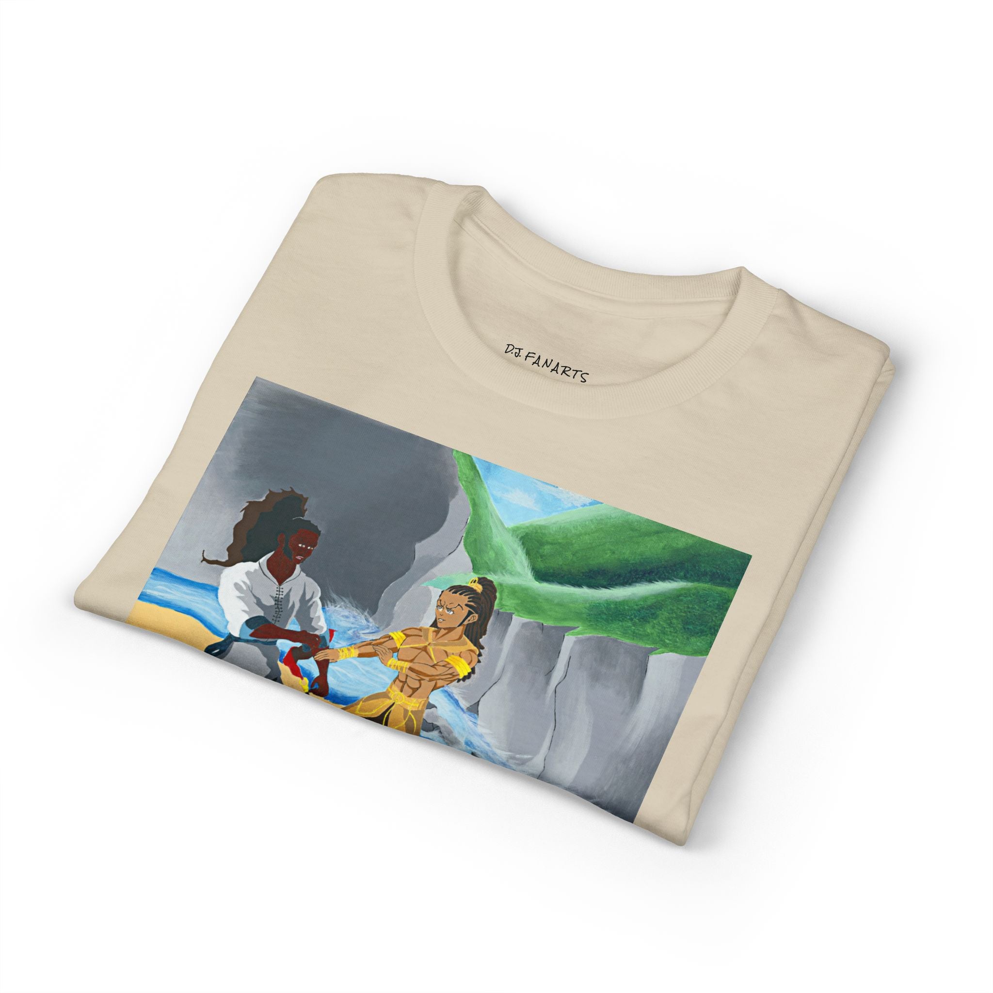 Beach Dance Scene Graphic Tee — Tropical Couple Art Unisex T-Shirt