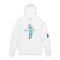 Hooded Long Sleeve Tee — Retro Muscle Worker Graphic