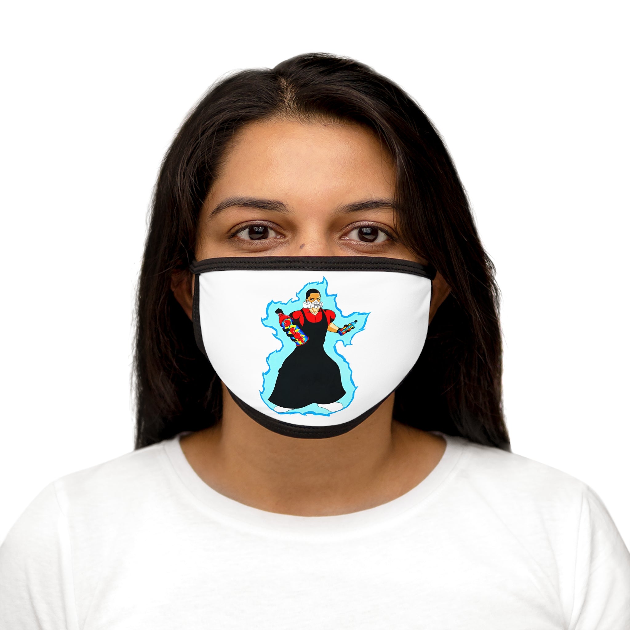 Witchy Woman Graphic Face Mask — Retro Spellcaster Halloween Design