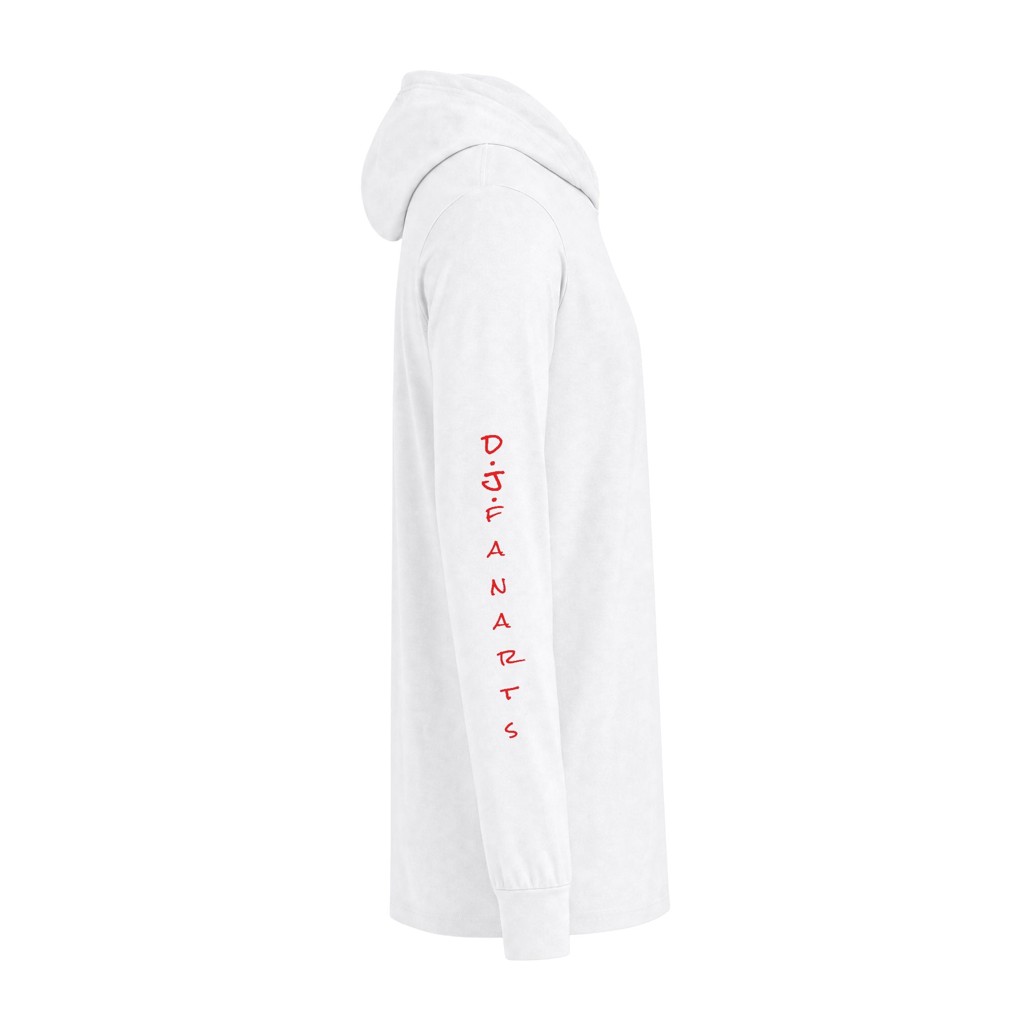 Hooded Long Sleeve Tee — Retro Muscle Worker Graphic