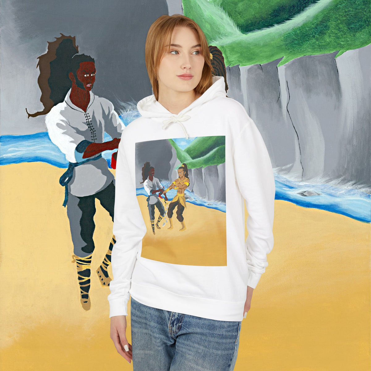 Beach Day Hoodie — Tropical Friends Illustration Pullover