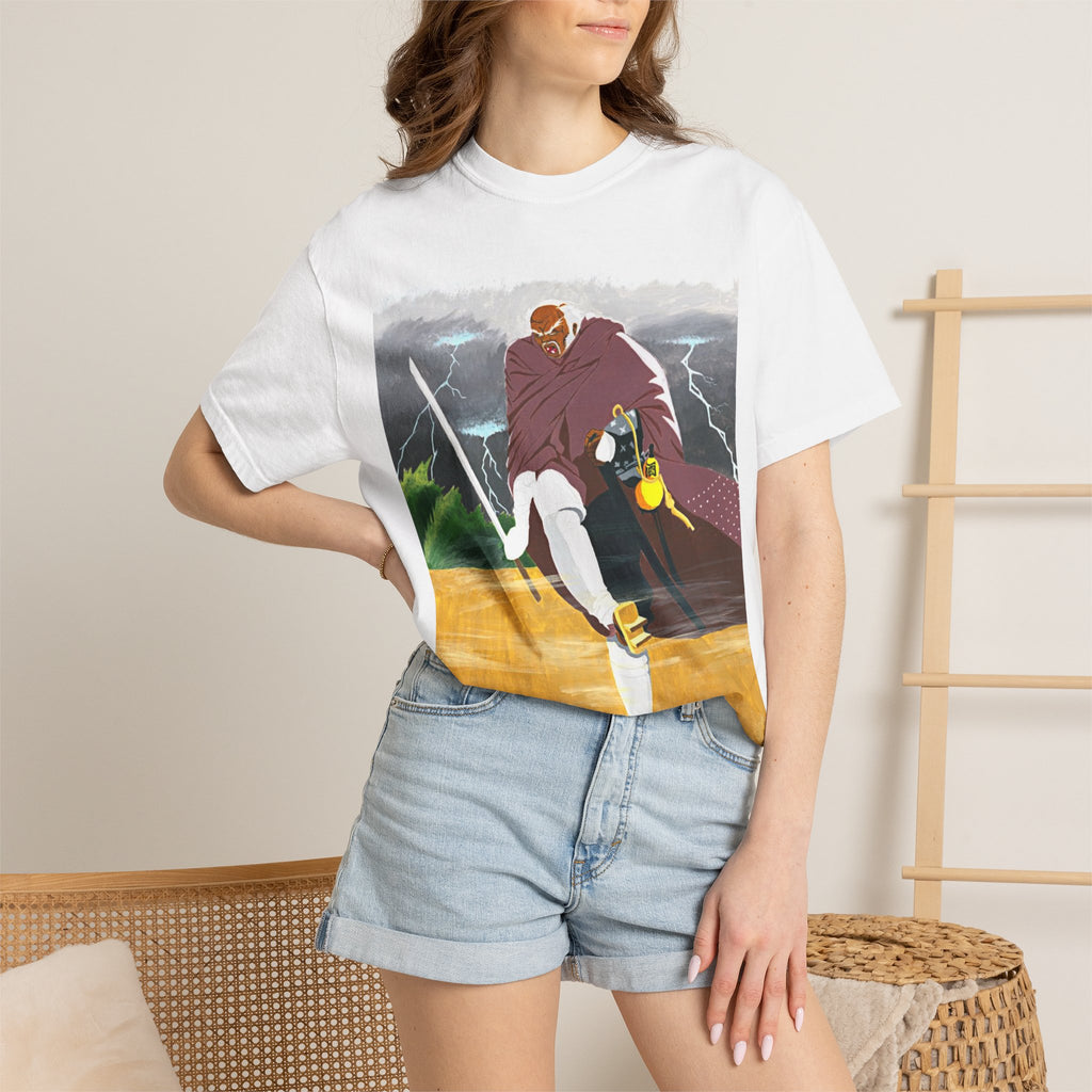 Samurai Sunset Graphic Tee — Vintage Warrior Illustration Unisex T-Shirt