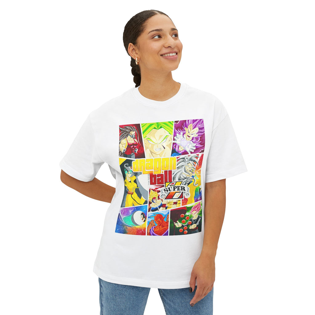 Anime Collage Graphic Tee — Super Saiyan Character Grid Unisex T-Shirt