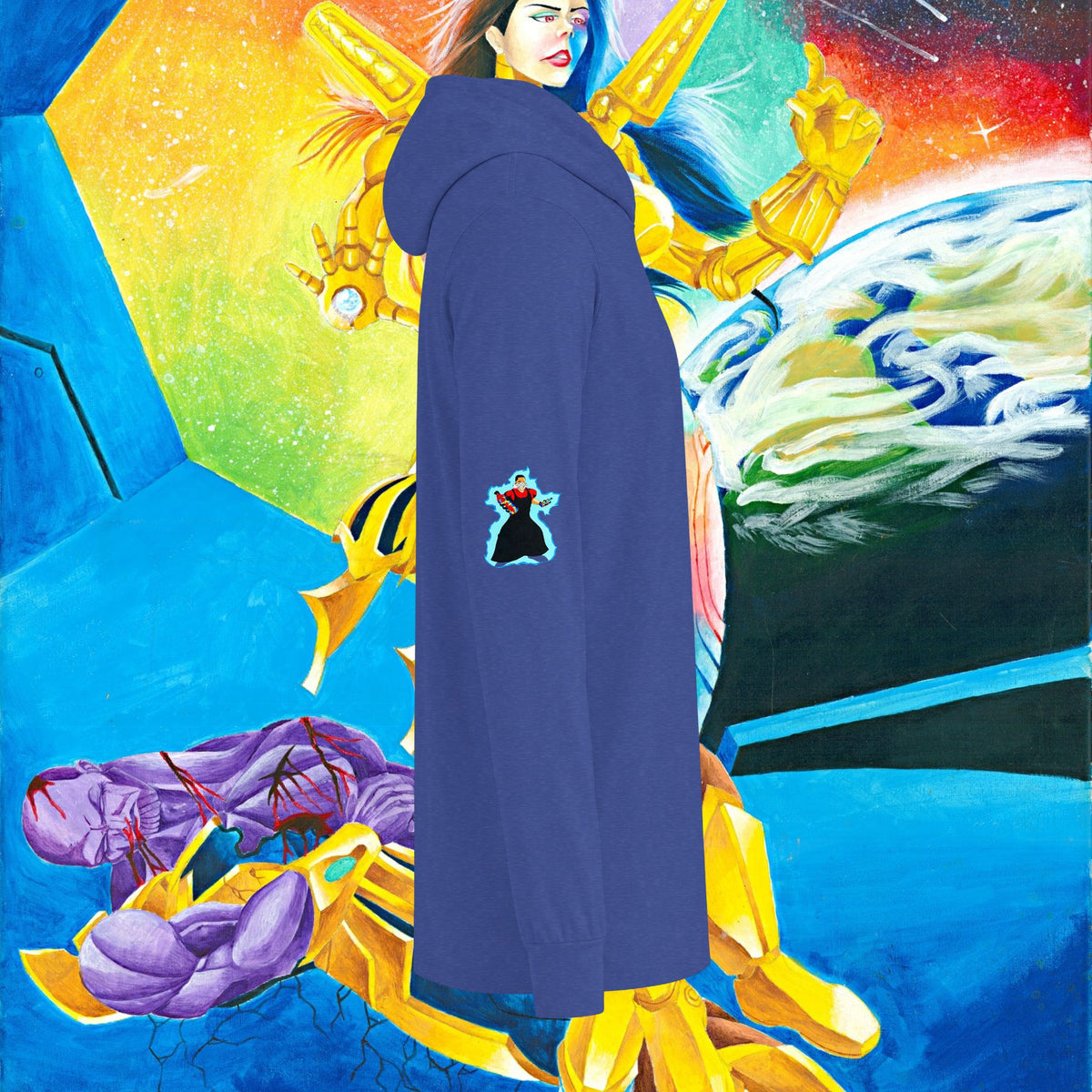 Cosmic Warrior Hooded Long-Sleeve Tee