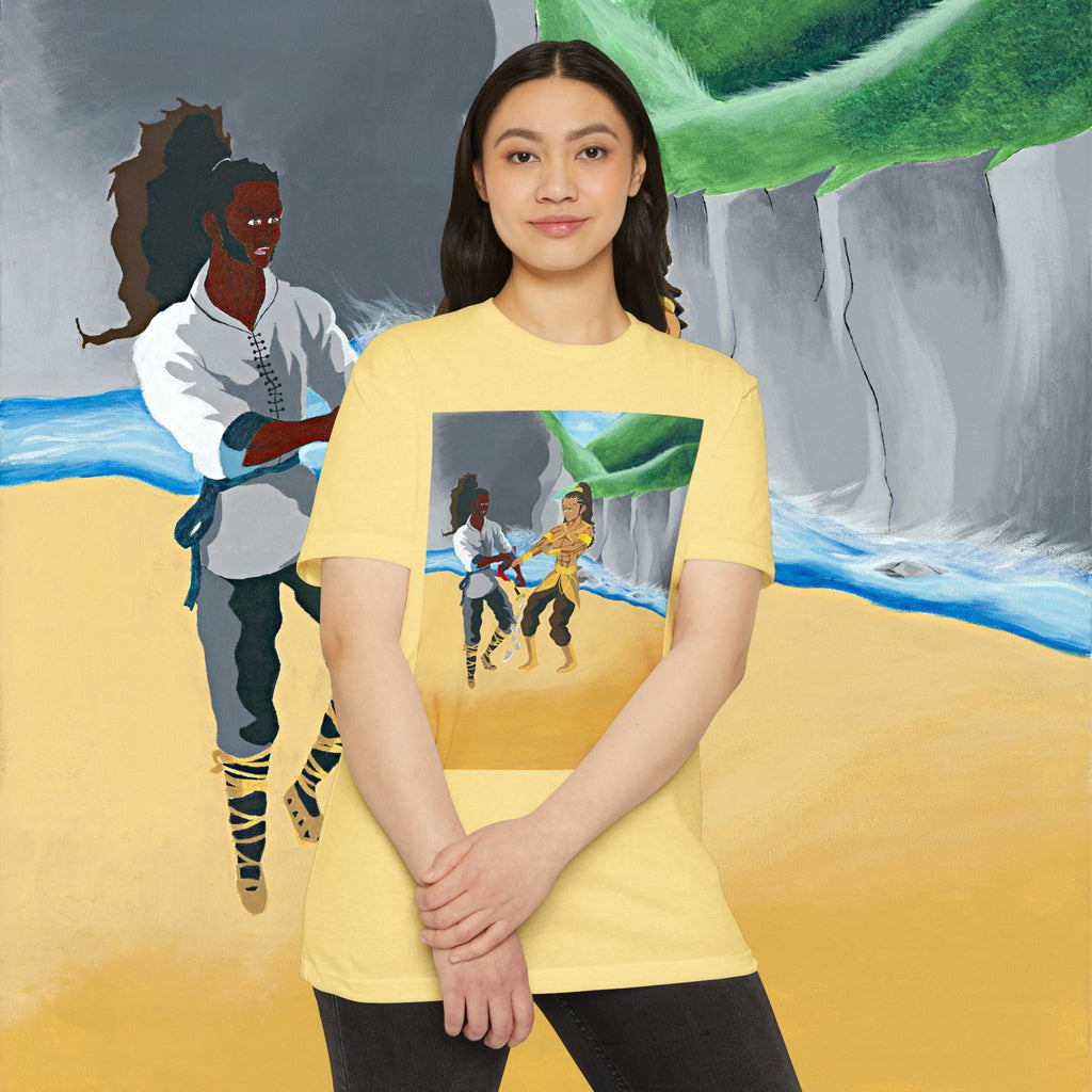 Island Dance Beach T-Shirt — Couples Surf & Sunset Art Tee