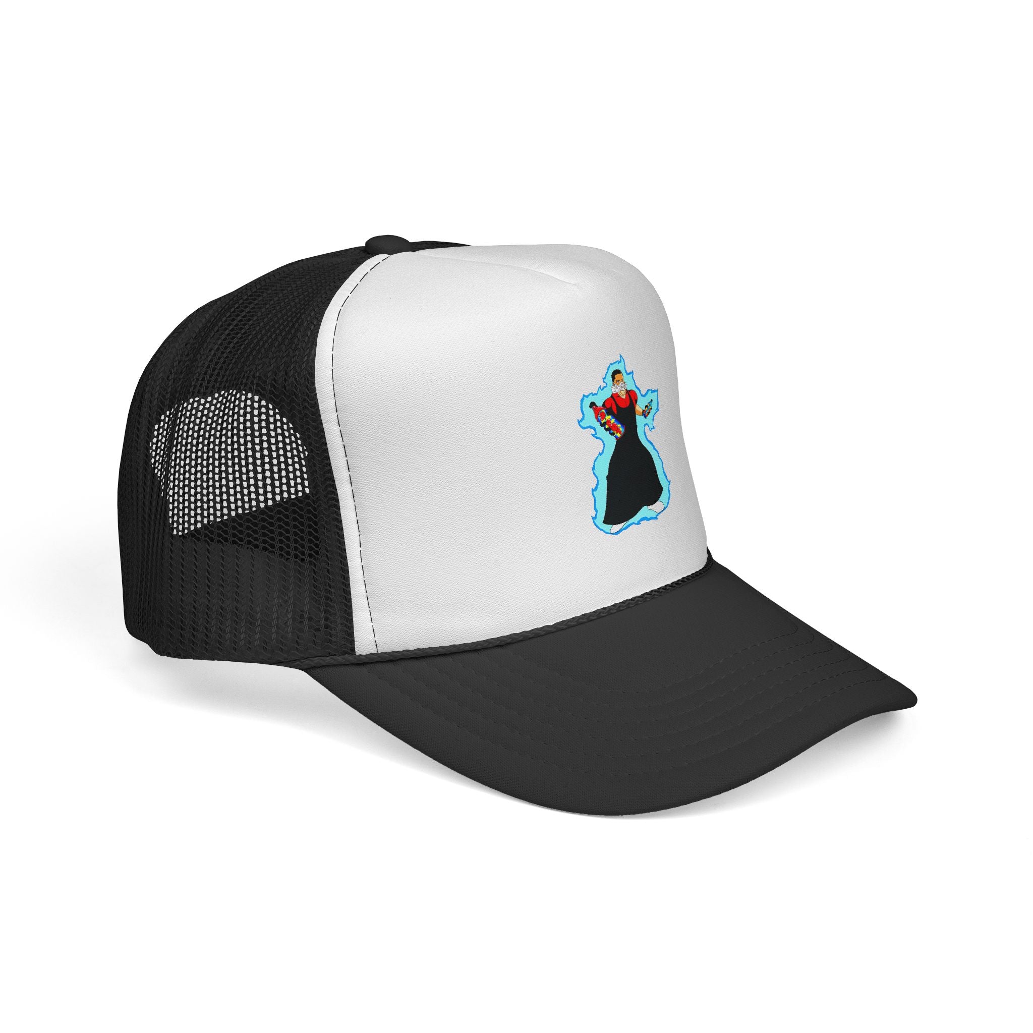 Witch Silhouette Trucker Cap — Vintage Halloween Spellcaster Hat