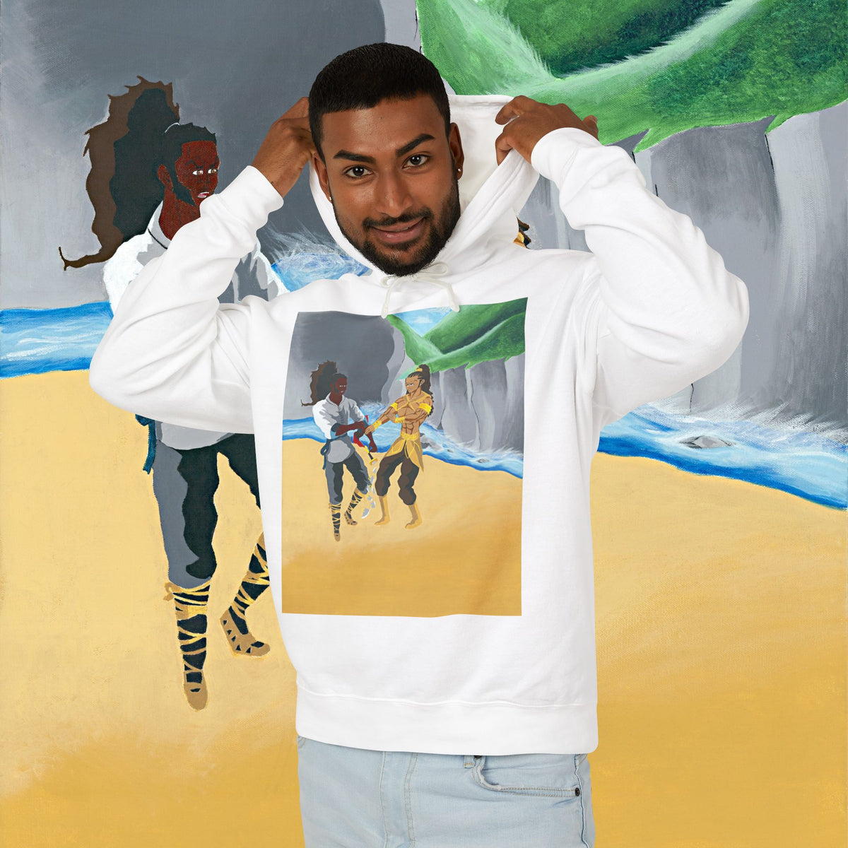 Beach Day Hoodie — Tropical Friends Illustration Pullover