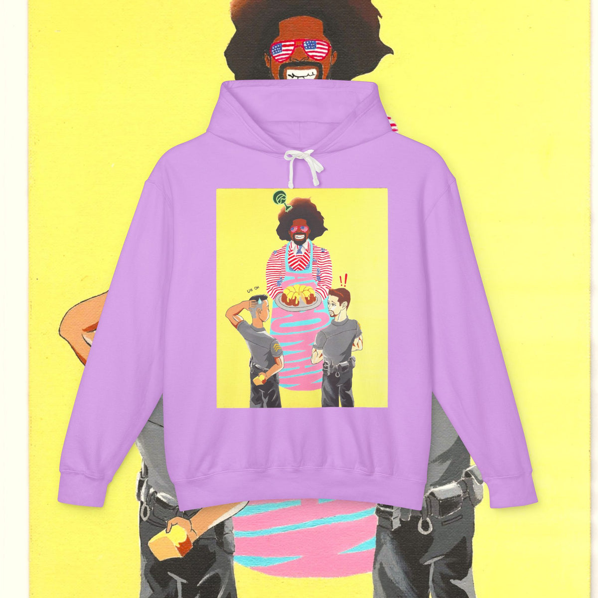 Retro Pop Art Hoodie —Lemon Pound Cake & Meme Graphic Pullover