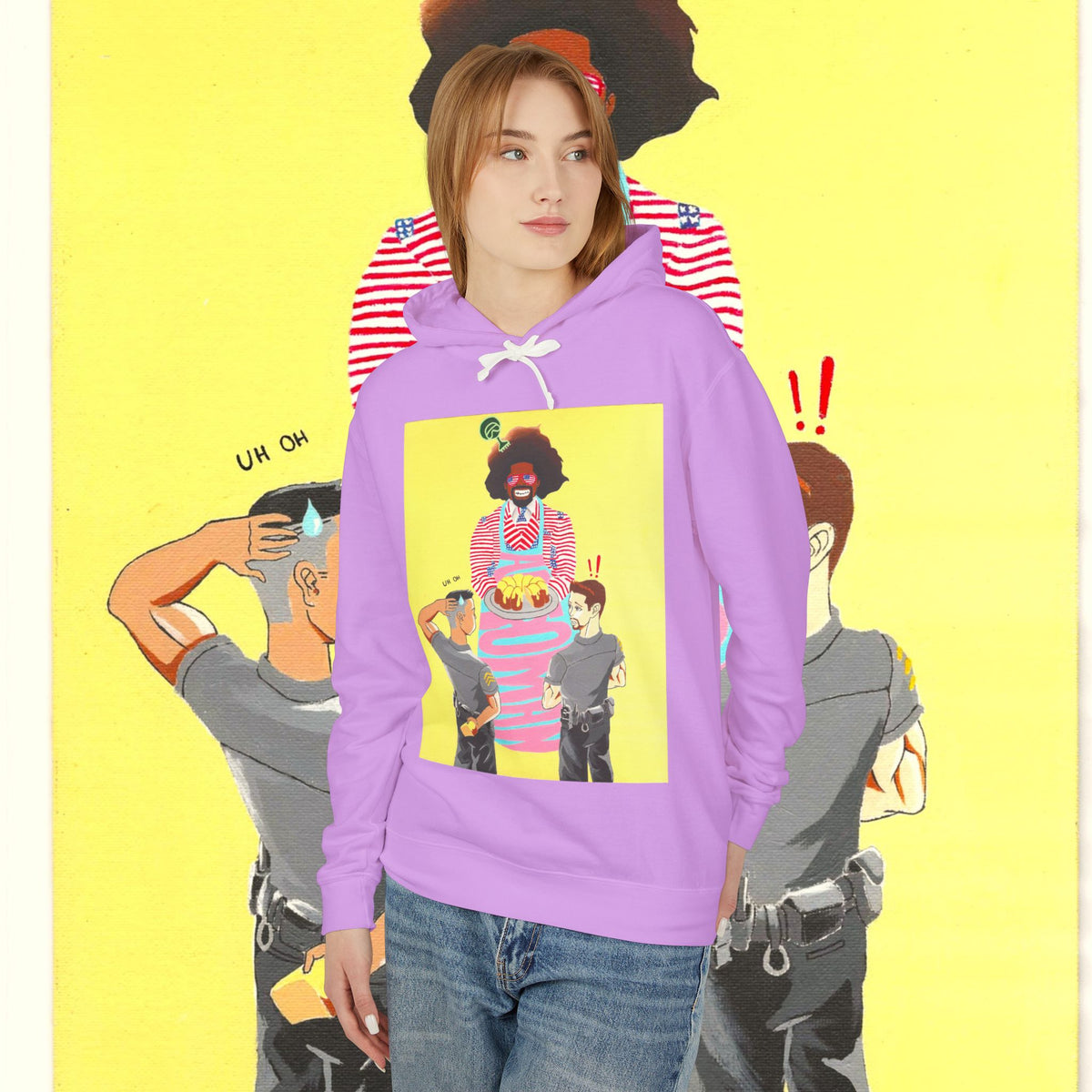Retro Pop Art Hoodie —Lemon Pound Cake & Meme Graphic Pullover