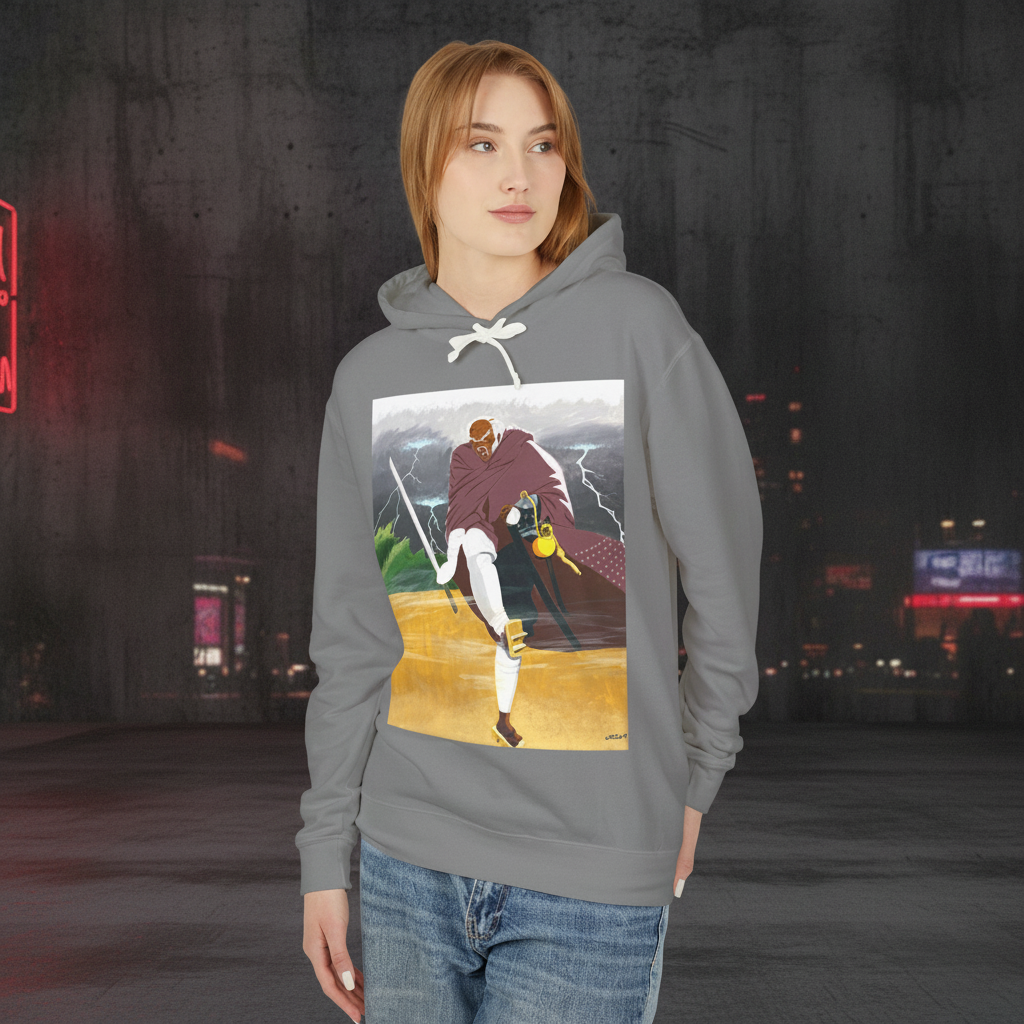 Adventure Samurai Hoodie in an urban streetwear setting, angle 7